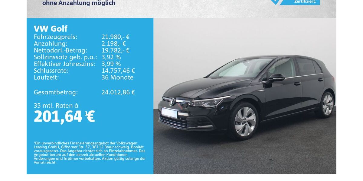 VW Golf 34.500 km 21.980 &euro; Würzburg 97076