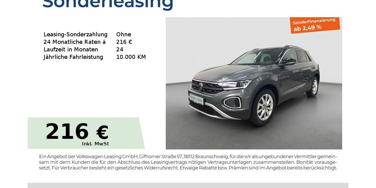 VW T-Roc 25.295 km 29.980 € Fürth 90763