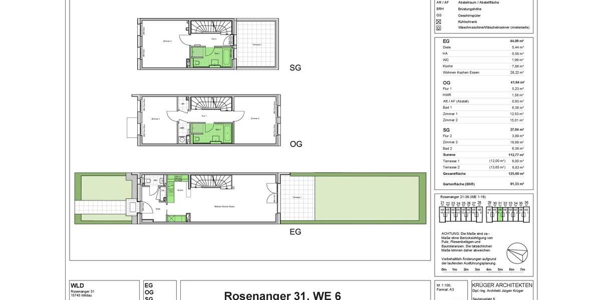 Reihenhaus Wildau - 4 Zimmer, 126 m&sup2;, 1.800&euro; | Angebot:26143779