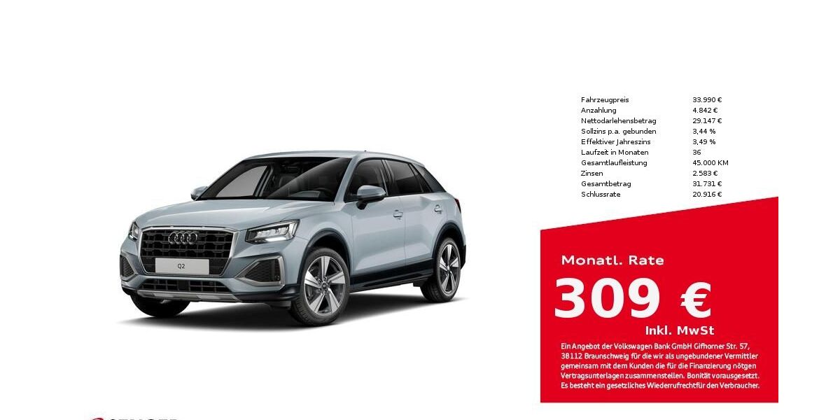 Audi Q2 5.591 km 33.880 &euro; Bielefeld 33609