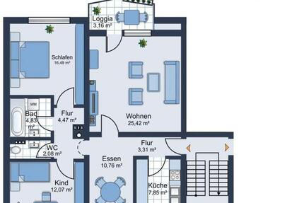 Provisionsfreie 3,5-Raum-Wohnung mit Balkon und EBK in Radolfzell 3.5 zimmer