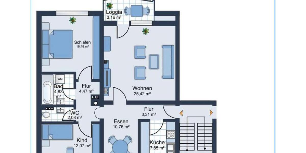 Provisionsfreie 3,5-Raum-Wohnung mit Balkon und EBK in Radolfzell 3.5 zimmer