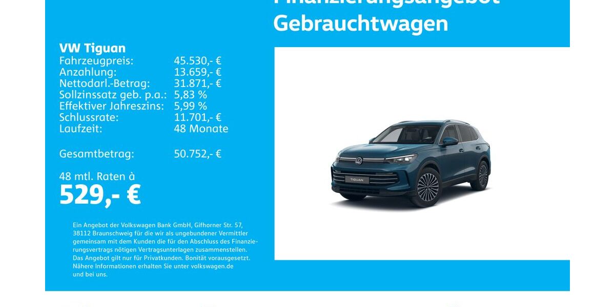 VW Tiguan 4.366 km 45.530 &euro; Stuttgart-Feuerbach 70469