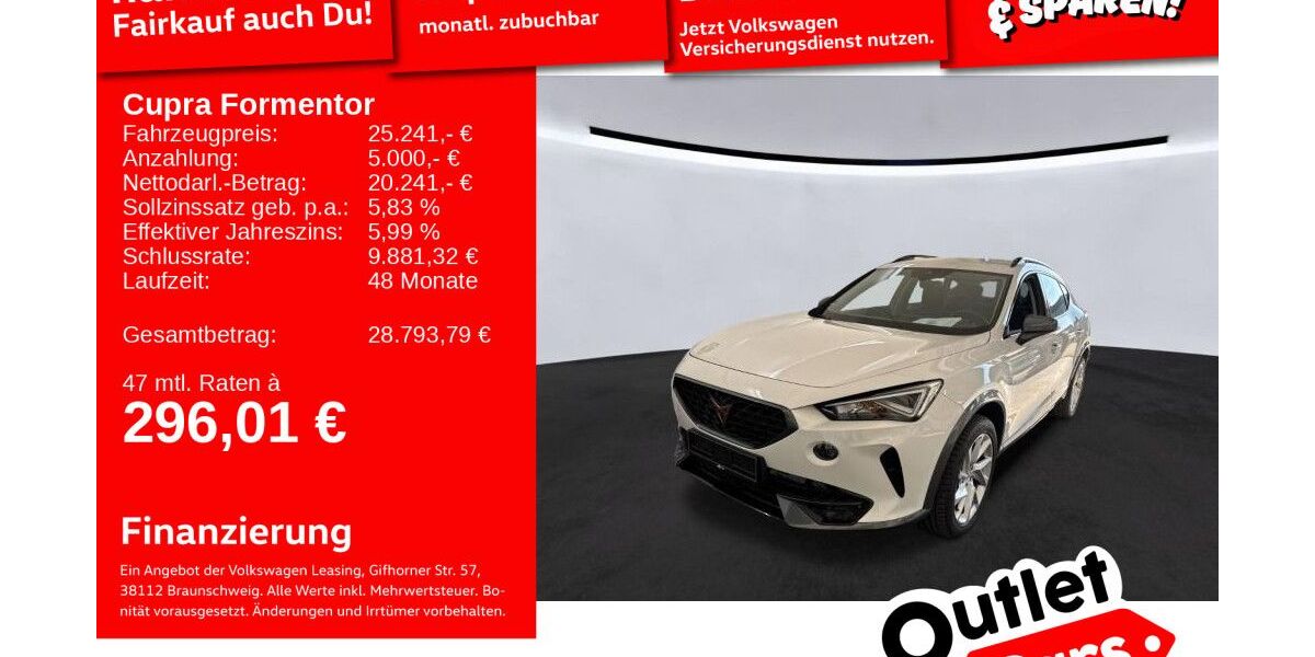 Cupra Formentor 23.240 km 24.989 &euro; Weinheim 69469