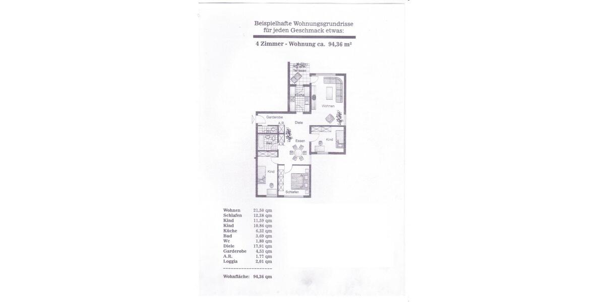 Etagenwohnung Frankfurt am Main Bonames - 5 Zimmer, 95 m&sup2;, 345.000&euro; | Angebot:26986733