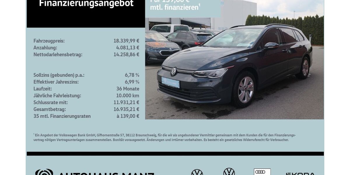 VW Golf 93.384 km 18.339 &euro; Schwarzenfeld 92521