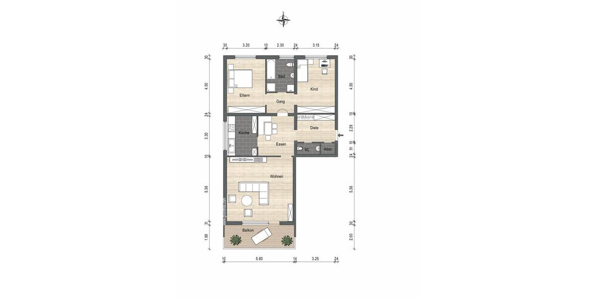 Etagenwohnung Rheinfelden (Baden) - 3.5 Zimmer, 100 m&sup2;, 395.000&euro; | Angebot:26864812