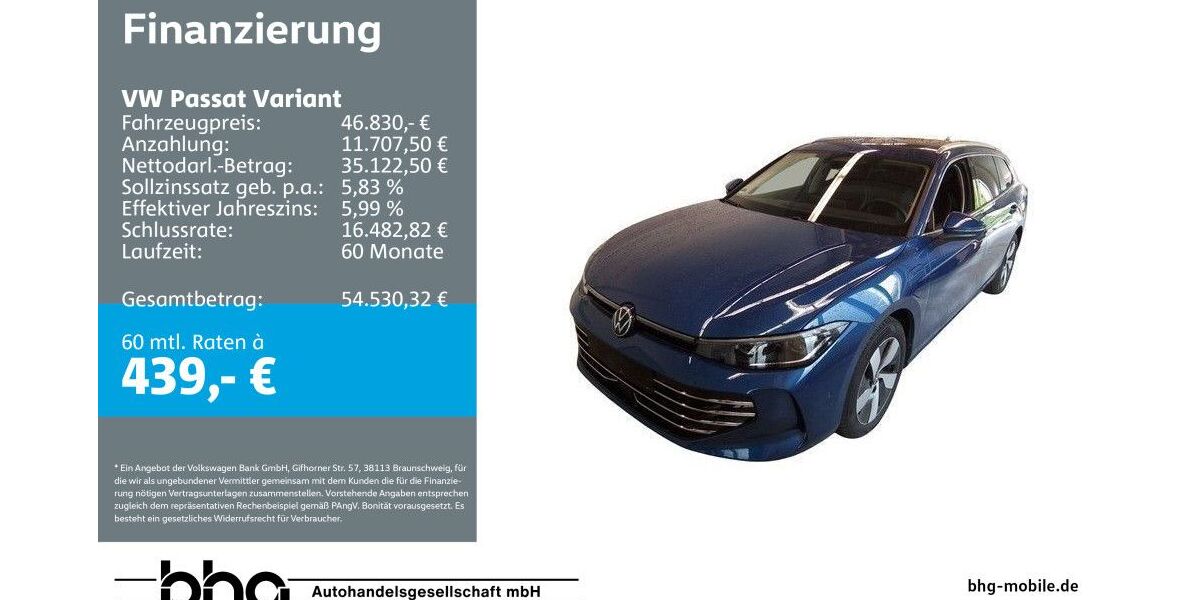 VW Passat Variant 8.299 km 46.830 &euro; Bühl 77815