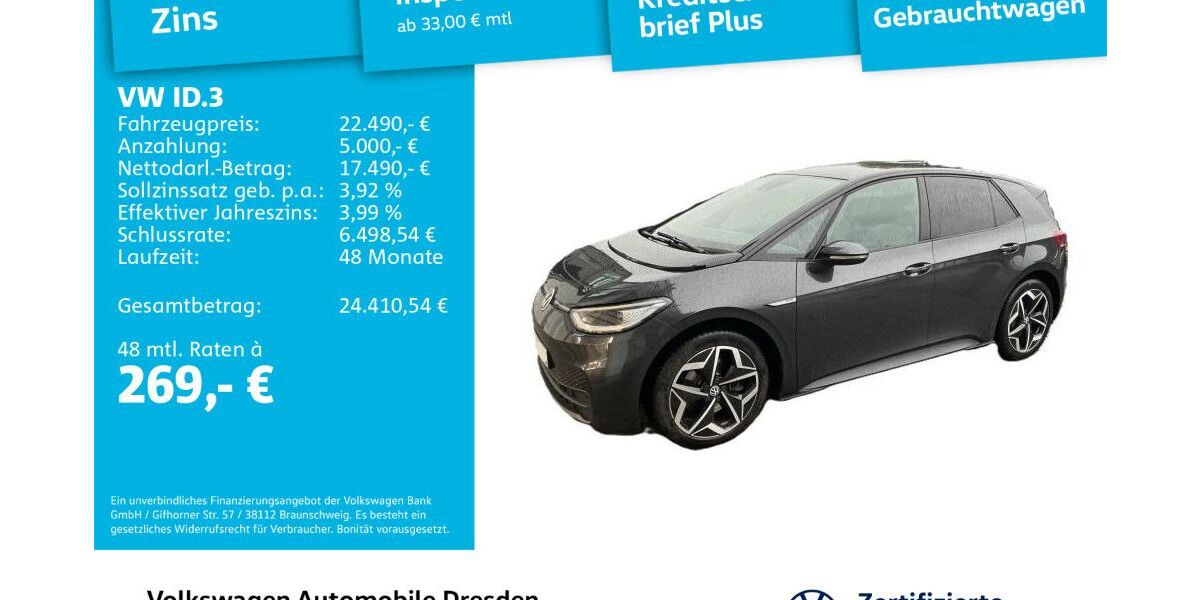 VW ID.3 36.631 km 21.980 &euro; Dresden 01169
