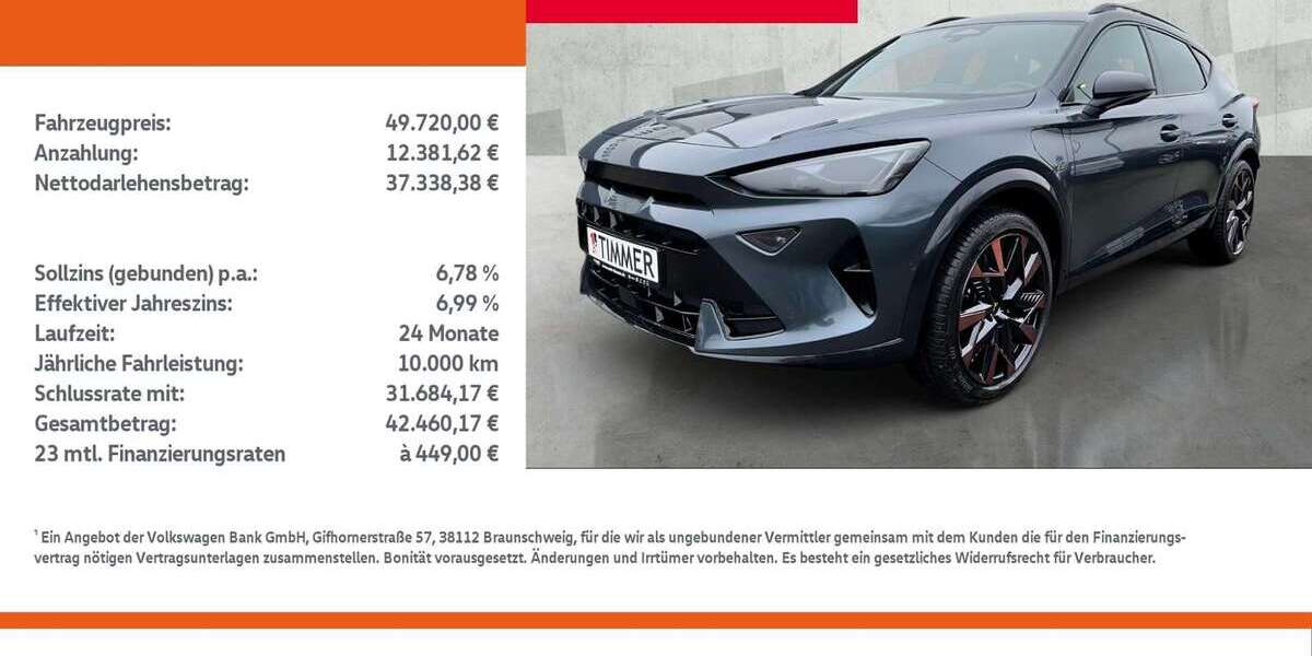 Cupra Formentor 1.999 km 49.720 &euro; Nordhorn 48529