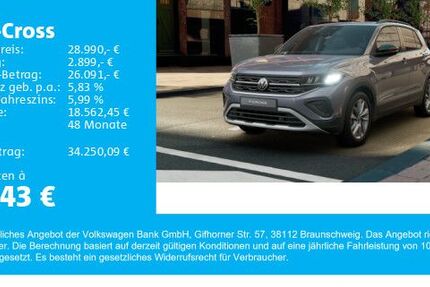 VW T-Cross 1.709 km 28.990 € Gersthofen 86368