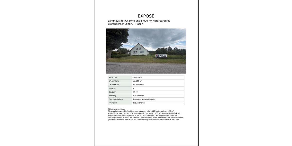 Einfamilienhaus Löwenberger Land - 4 Zimmer, 134 m&sup2;, 280.000&euro; | Angebot:27086798