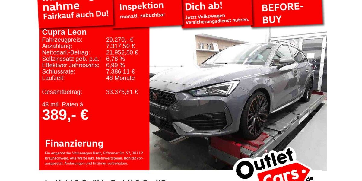 Cupra Leon 42.936 km 29.270 &euro; Senden 89250