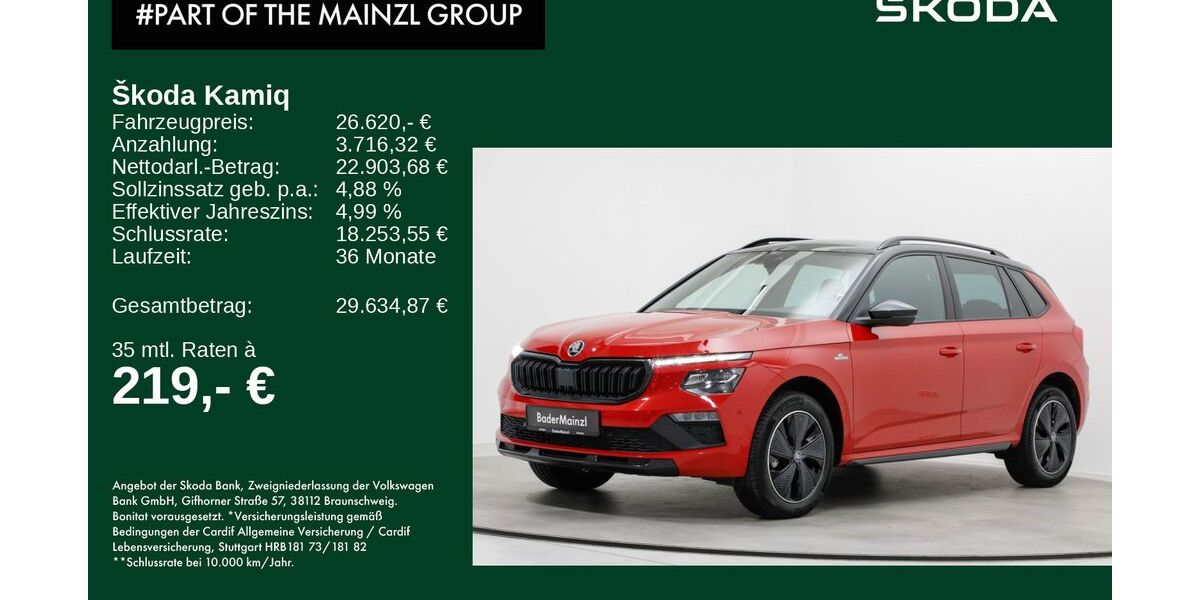 Skoda Kamiq 7.185 km 26.250 &euro; Bad Reichenhall 83435