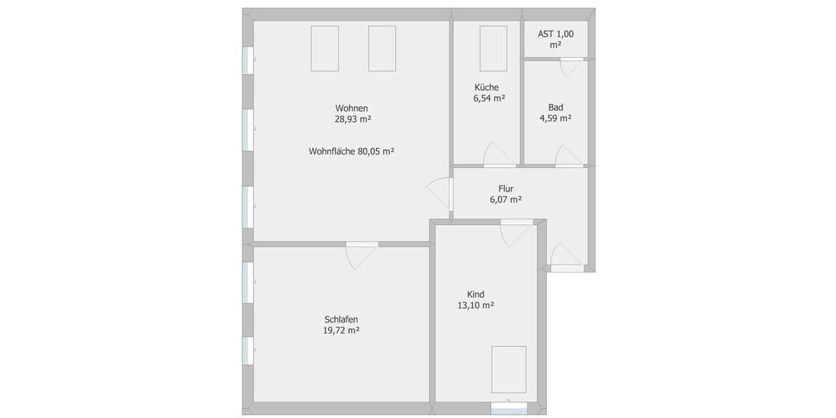 Dachgeschoßwohnung Neustrelitz - 3 Zimmer, 80 m&sup2;, 779&euro; | Angebot:26201908