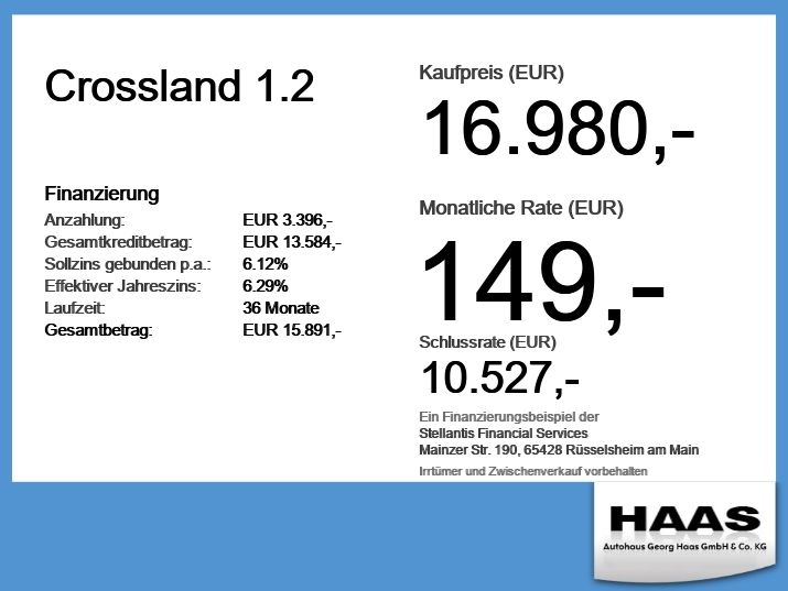 Opel Crossland (X) 35.500 km 16.980 &euro; Augsburg 86159
