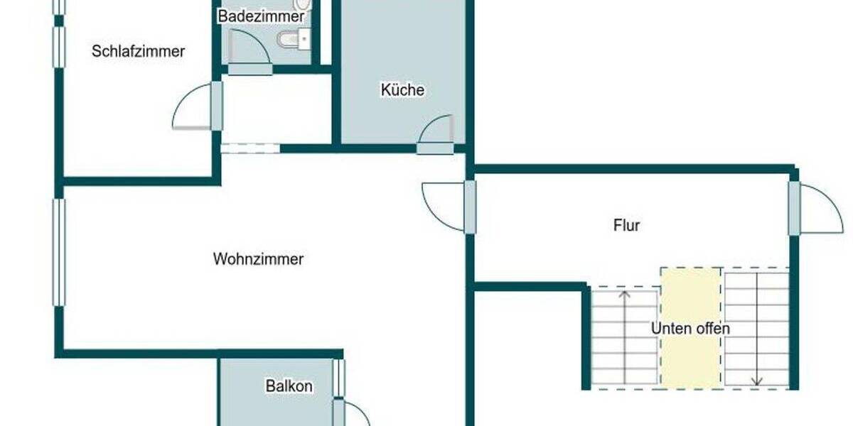 Etagenwohnung Chemnitz Schloßchemnitz - 2 Zimmer, 54 m&sup2;, 63.500&euro; | Angebot:26695485