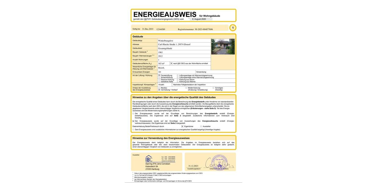 Bungalow Ebstorf - 5 Zimmer, 145 m&sup2;, 318.000&euro; | Angebot:26336156