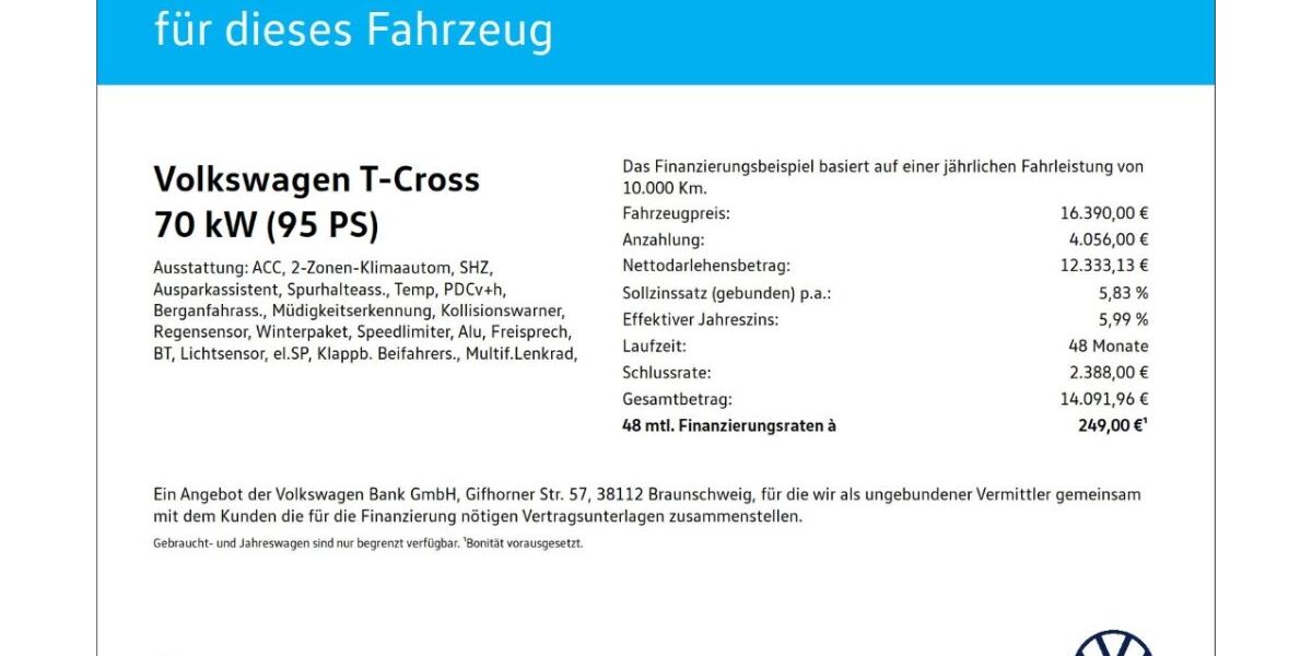 VW T-Cross 41.093 km 15.790 &euro; Wuppertal 42109