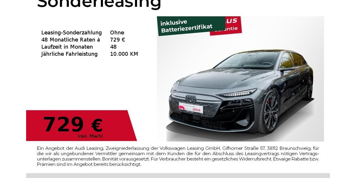 Audi A6 e-tron 6.702 km 82.990 € Magdeburg 39126