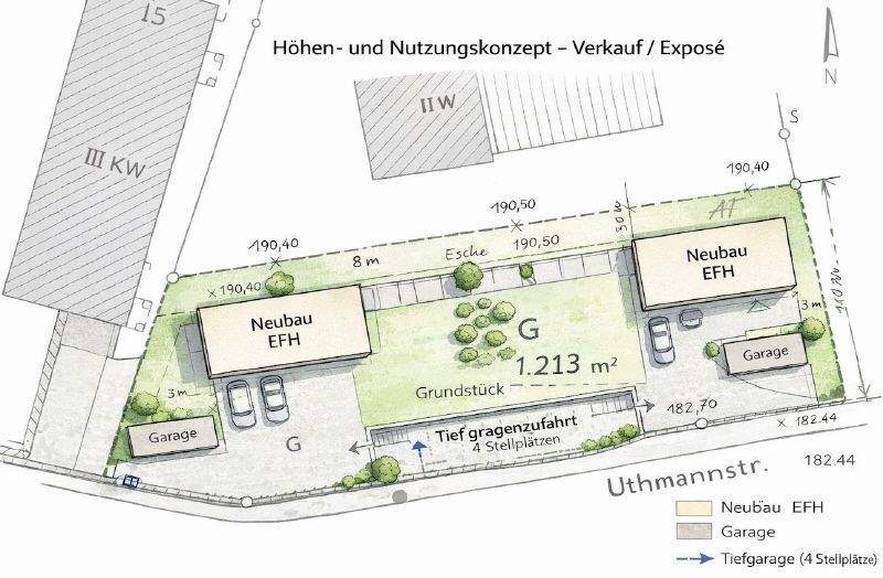Zwei Bauplätze, zwei Einfamilienhäuser - Südhanglage mit Blick zimmer