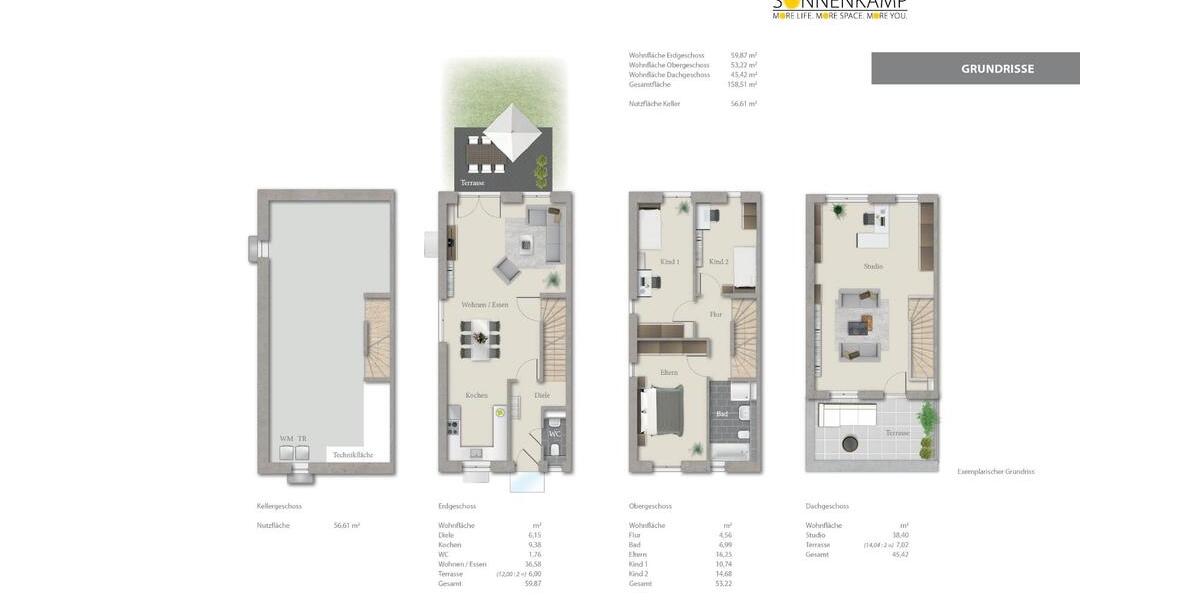 Reihenhaus Wolfsburg Almke - 5 Zimmer, 158 m&sup2;, 1.848&euro; | Angebot:23150347