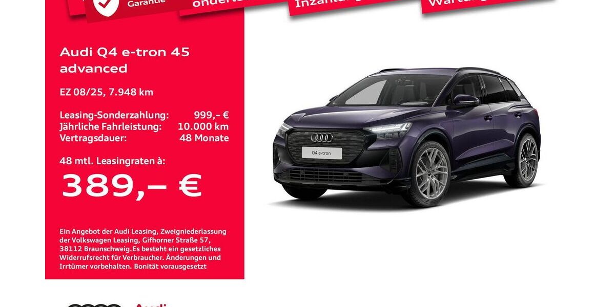 Audi Q4 e-tron 7.948 km 44.847 &euro; Bremen 28207