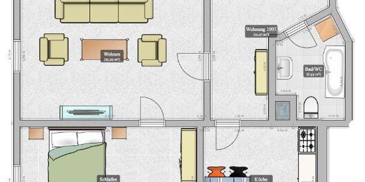 Etagenwohnung Bogen Bogenberg - 3 Zimmer, 81 m&sup2;, 676&euro; | Angebot:26071426