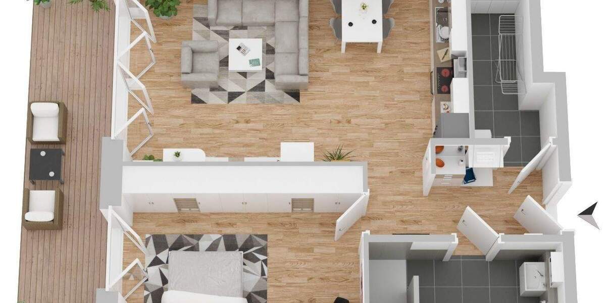 Terrassenwohnung Achim Uesen - 2 Zimmer, 76 m&sup2;, 272.000&euro; | Angebot:25265441