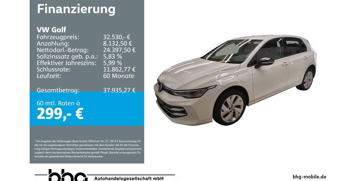 VW Golf 7.441 km 32.530 &euro; Mössingen 72116
