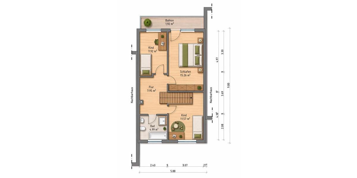 Reihenhaus Norderstedt - 3.5 Zimmer, 113 m&sup2;, 395.000&euro; | Angebot:27246519