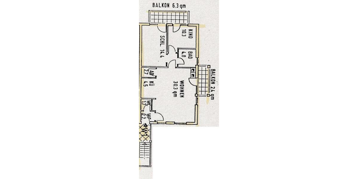 Etagenwohnung Lollar - 3 Zimmer, 75 m&sup2;, 850&euro; | Angebot:26233996