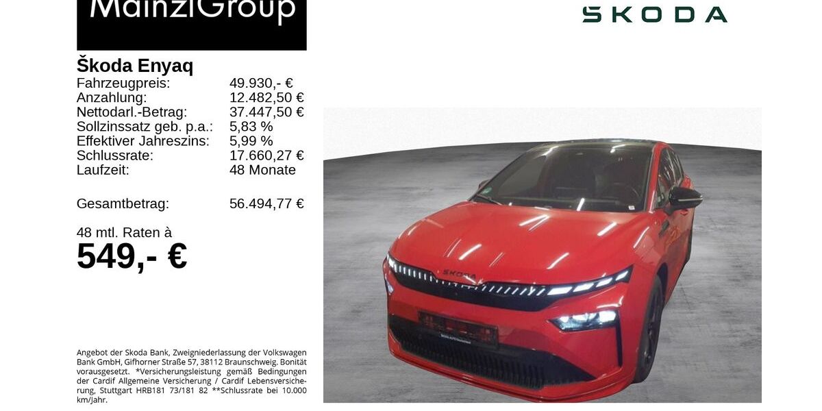 Skoda Enyaq 10.700 km 49.930 &euro; Feldkirchen/Westerham 83620