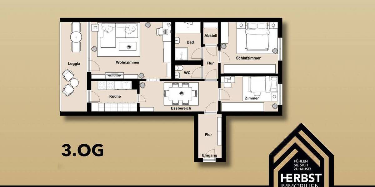 Etagenwohnung Villingen-Schwenningen Villingen - 3 Zimmer, 90 m&sup2;, 169.000&euro; | Angebot:26190011