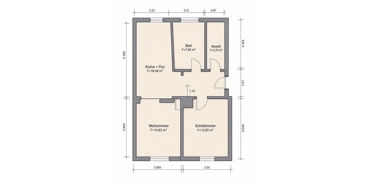 Erdgeschoßwohnung Pforzheim Eutingen - 2 Zimmer, 55 m&sup2;, 165.000&euro; | Angebot:26817217