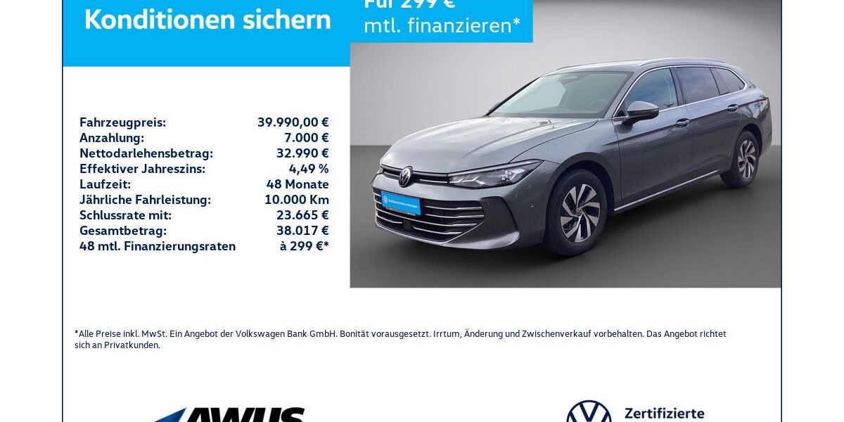 VW Passat Variant 10.800 km 39.990 &euro; Schwerin 19057