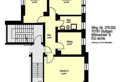 Wohnung zum Mieten in Stuttgart 770 € 75.28 m²