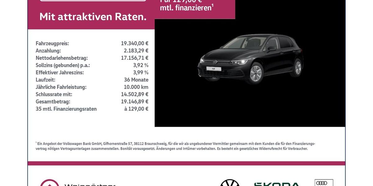 VW Golf 47.750 km 19.340 &euro; Miesbach 83714