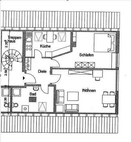 Dachgeschoßwohnung Trier Kürenz - 2 Zimmer, 50 m&sup2;, 625&euro; | Angebot:26381047