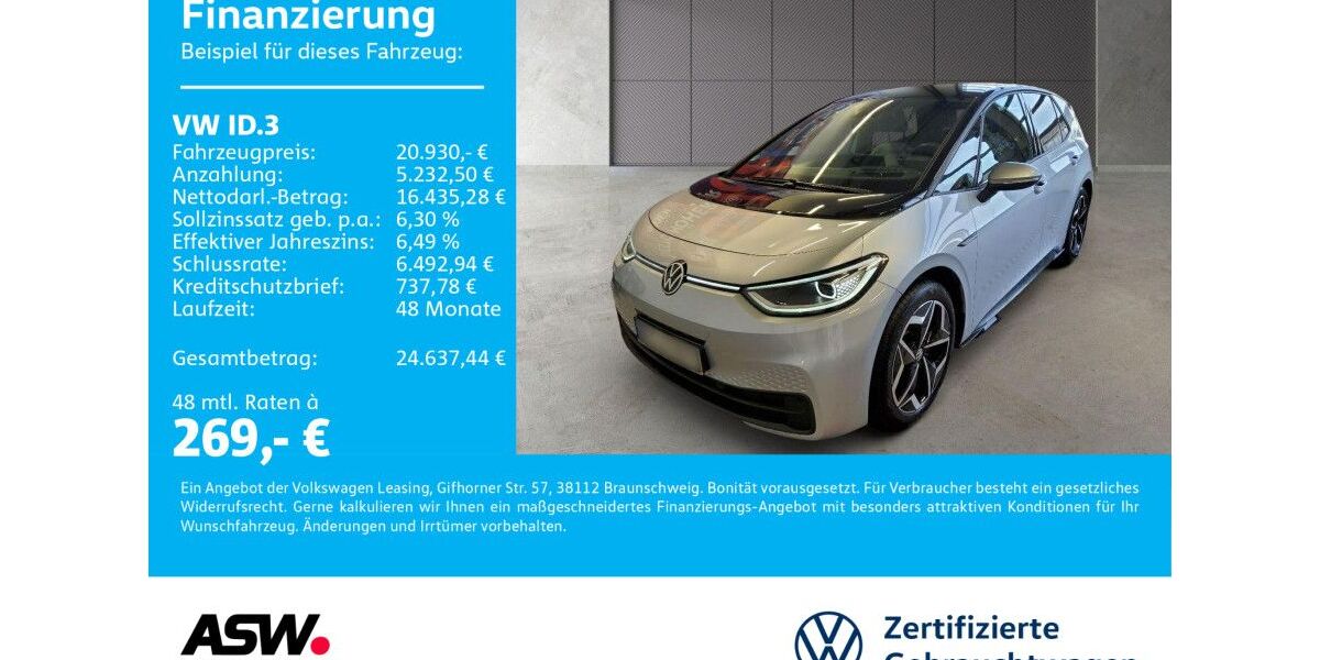 VW ID.3 54.800 km 20.930 &euro; Bad Rappenau 74906