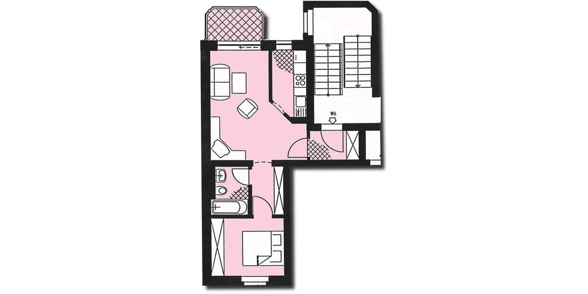 Etagenwohnung Zwickau Marienthal - 2 Zimmer, 43 m&sup2;, 51.600&euro; | Angebot:25747171