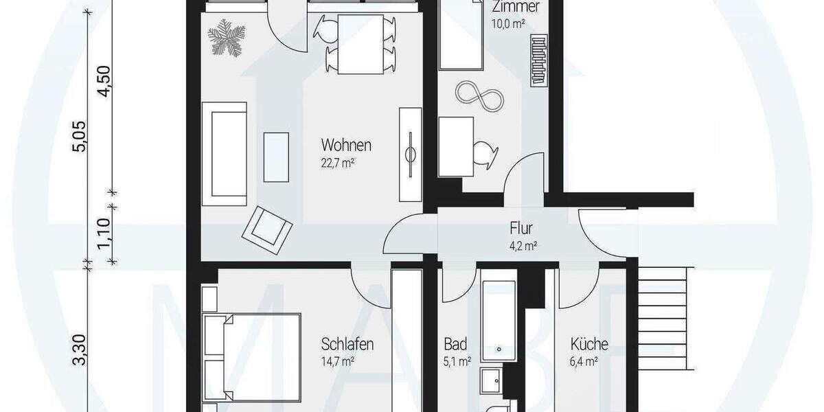 Etagenwohnung Görlitz Hagenwerder - 3 Zimmer, 65 m&sup2;, 433&euro; | Angebot:26875047
