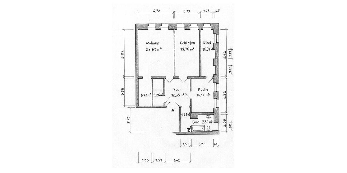 Etagenwohnung Leisnig - 3.5 Zimmer, 109 m&sup2;, 470&euro; | Angebot:25902802
