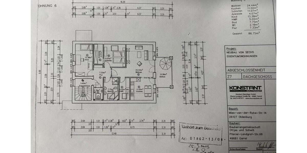 Dachgeschoßwohnung Oldenburg Alexandersfeld - 3 Zimmer, 94 m&sup2;, 399.000&euro; | Angebot:27083777