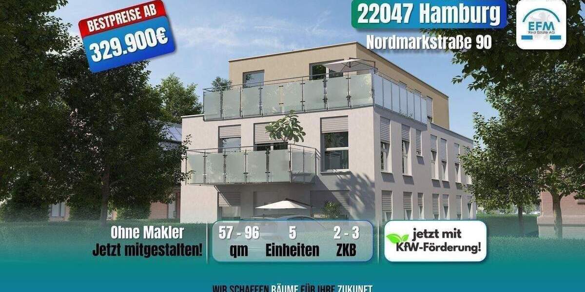 Terrassenwohnung Hamburg Tonndorf - 2 Zimmer, 329.900&euro; | Angebot:26695788