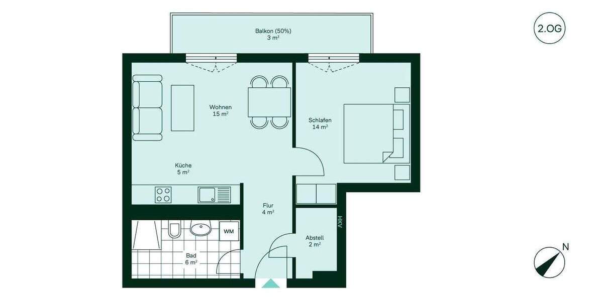 Etagenwohnung Wildau - 2 Zimmer, 49 m&sup2;, 261.900&euro; | Angebot:25957406