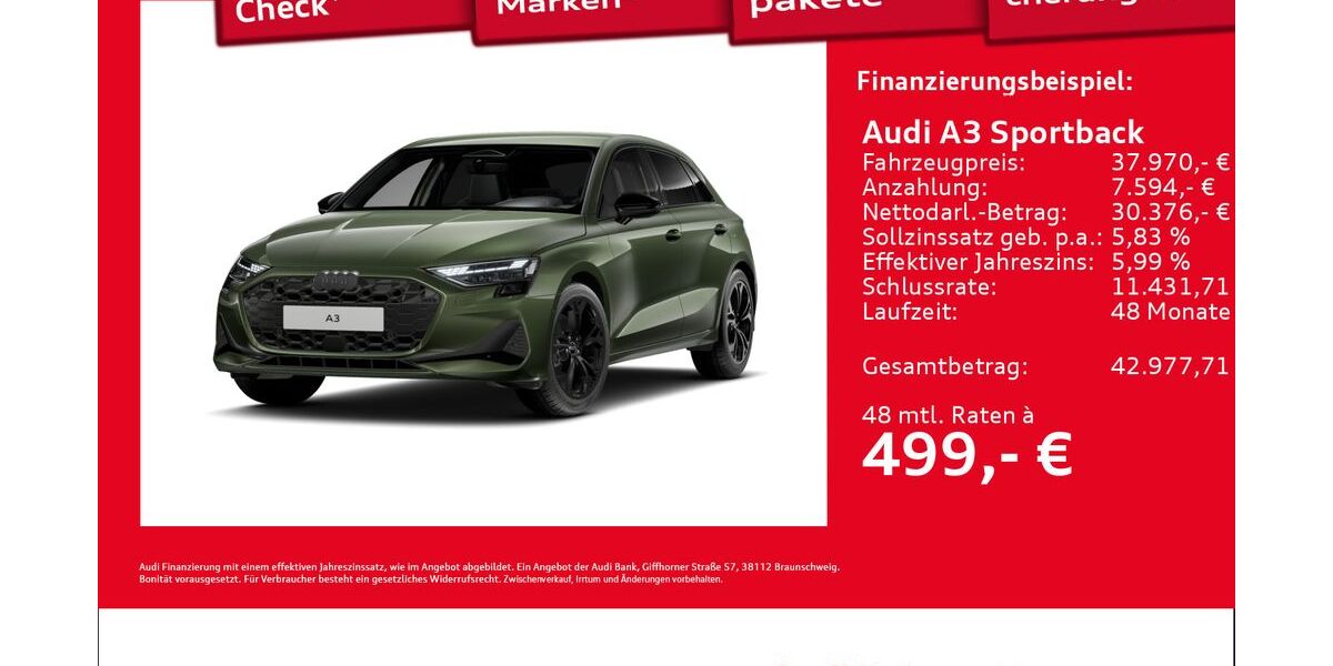 Audi A3 1.899 km 37.970 &euro; Hamburg 22419