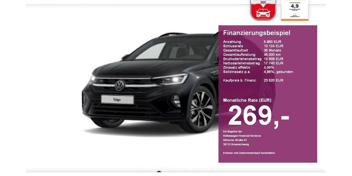 VW Taigo 27.400 km 23.620 &euro; Albbruck 79774