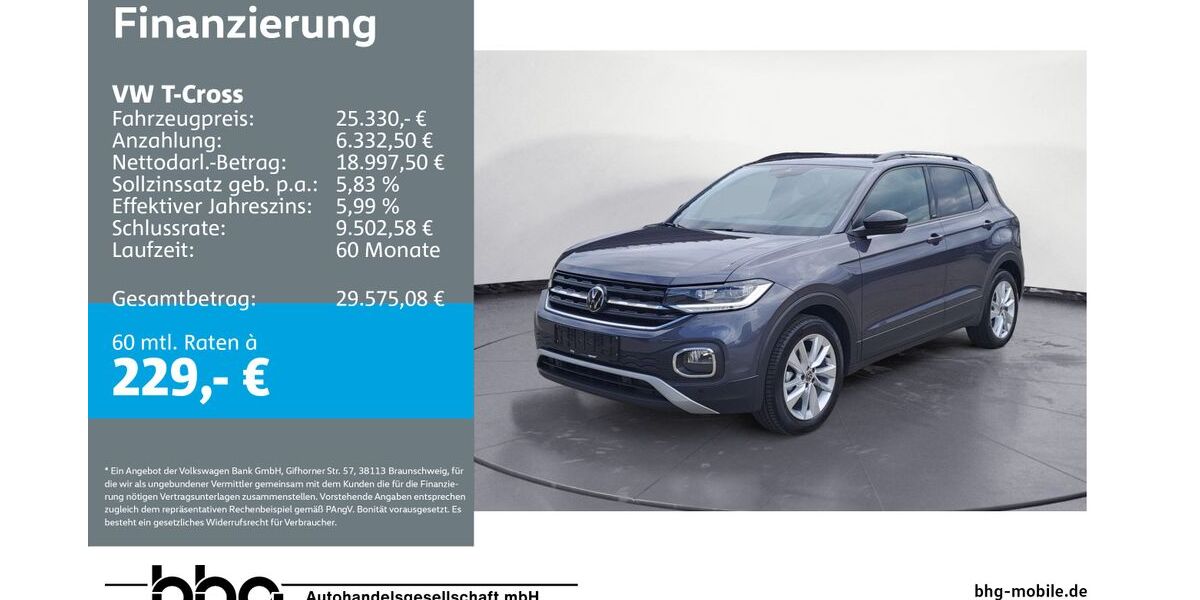 VW T-Cross 9.339 km 25.330 &euro; Ettlingen 76275