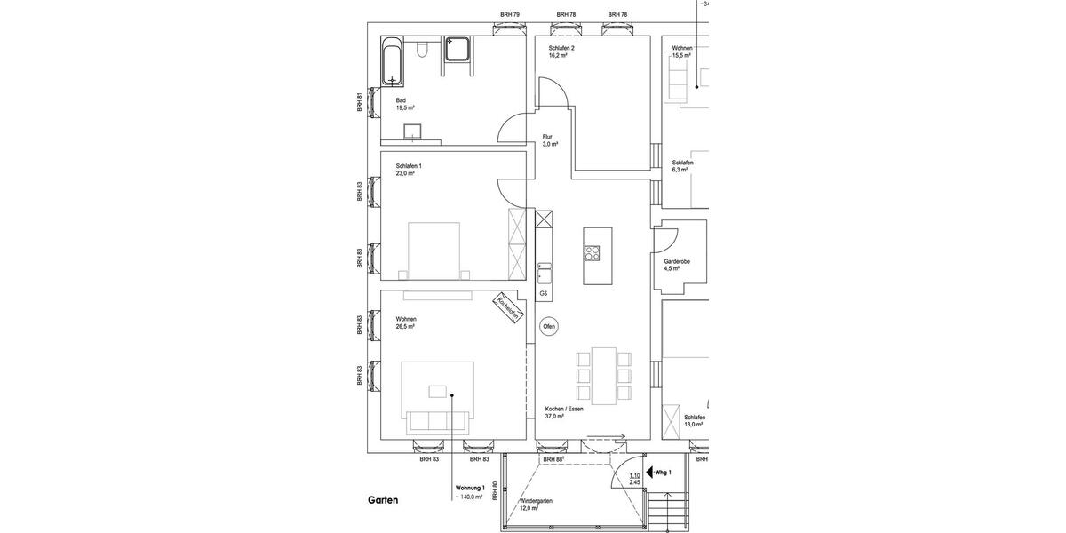 Erdgeschoßwohnung Schwarmstedt - 2 Zimmer, 60 m&sup2;, 580&euro; | Angebot:26090799